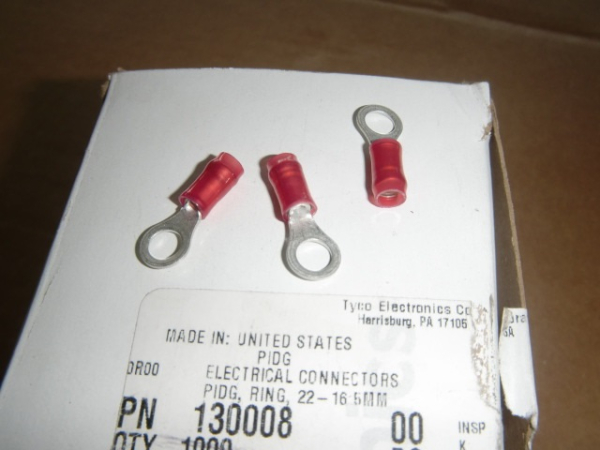 130008 Ringkabelschuh Cu verz. 0,34…1qmm / 22…16 AWG / M5, rot isoliert (100 Stück)